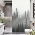 Оконная Пленка Конфиденциальности Туманный лес не клейкий Стекло Стикеры Солнцезащитная тепла Управление жалюзи для Обложка домашний декор