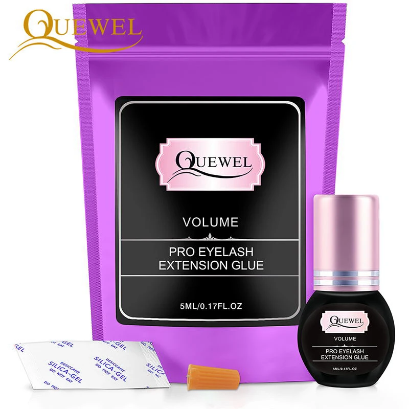 5ML Volume Quewel клей для ресниц 5 мл 1-2 S сухой клей для ресниц клей для наращивания ресниц Индивидуальный клей для ресниц удерживающий 7-8 недель - Цвет: 5ML Volume