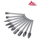 Набор алмазных заусенцев, комплект из карбида вольфрама с двумя хвостовиками для шлифовальной машинки, мягкой полировки металла, гравировки