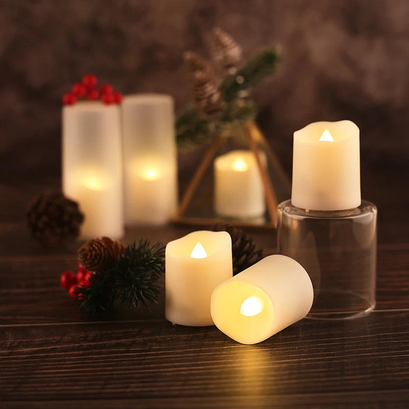 

Flameless Flickering LED Tea Candle Lights with Remote Control for Wedding Party Outdoor Votive Diwali Garden