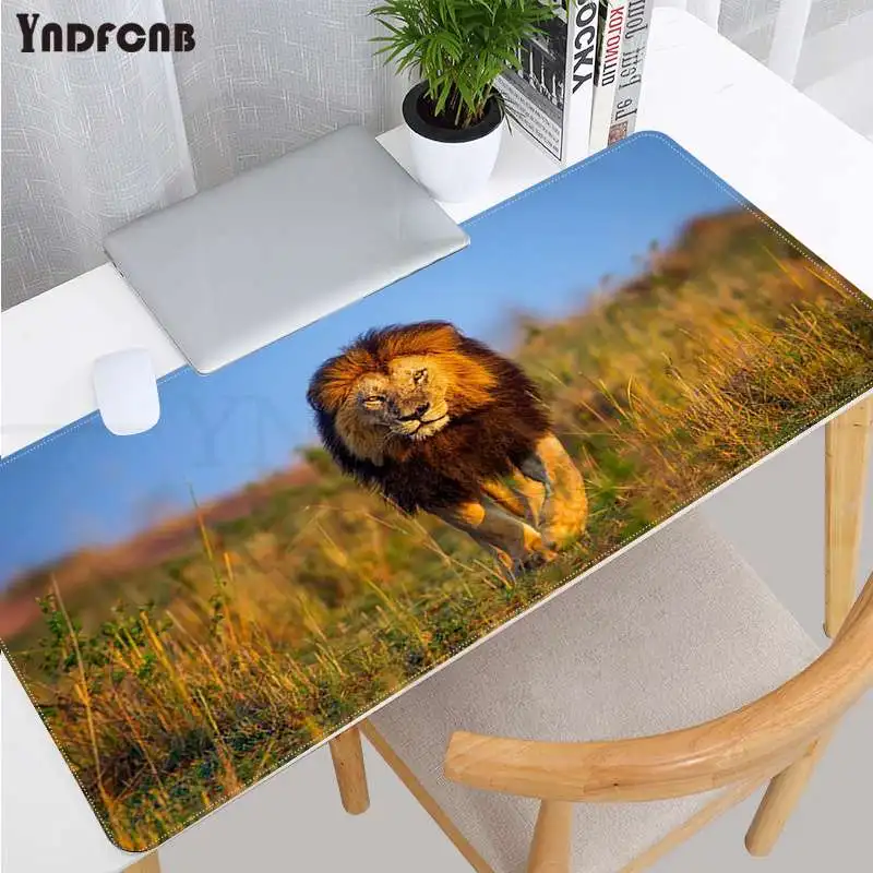 

YNDFCNB Animal lion 2020 New Rubber PC Computer Gaming mousepad Size for large Edge Locking Speed Version Game Keyboard Pad
