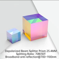 depolarized beam splitter prism optical dichroic prism k9 cube 25 4mm split ratio 70r30t optical coating beam splitter prism