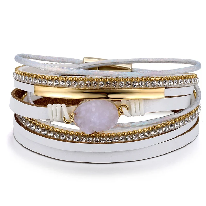 IFMIA винтажные браслеты с камнями и кристаллами для женщин мужчин Новый Модный