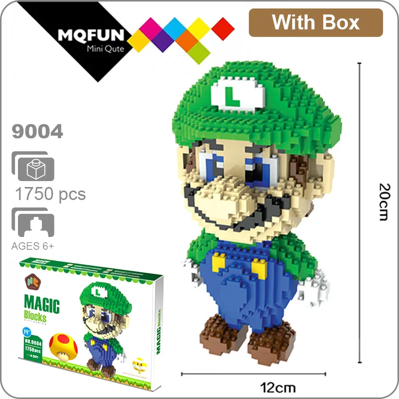HC 9004 With Box HC большой мультфильм Аниме Супер Герой Марио Тоторо Snorlax пластиковый строительный блок кирпичи игра DIY 3D Сборная модель обучающая игрушка - Цвет: HC 9004 With Box