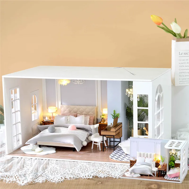 

1:12 1:32 DIY Miniature Toy Doll House Furniture Model Kit Wooden Dollhouse For Children Birthday Christmas Gift Enjoyable Life