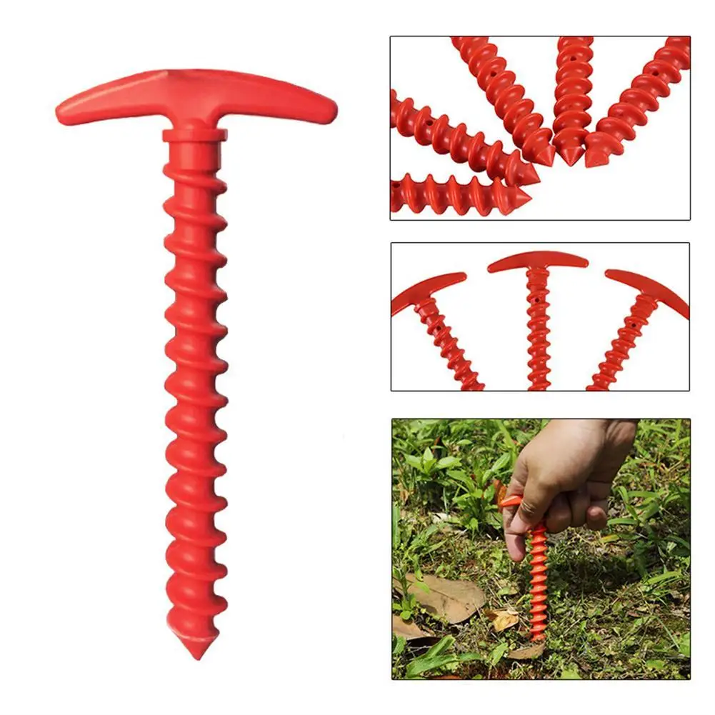

Wholesale Price Nylon Outdoor Ultralight Camping Tent Stakes Pegs Pins Plastic Nylon Screw Spiral Nails Awning Trip Kit Random