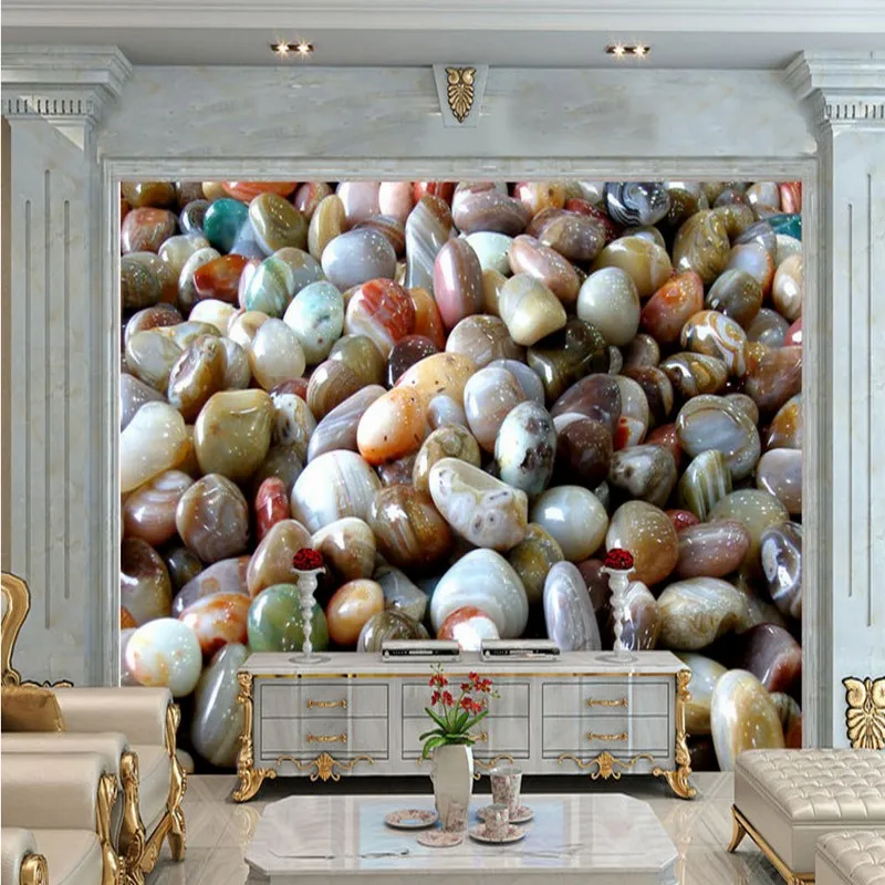 

Drop Shipping Custom Mural HD 3D Colored Pebble Mural Background Wall Wallpaper Living Room Custom Studio Office Mural