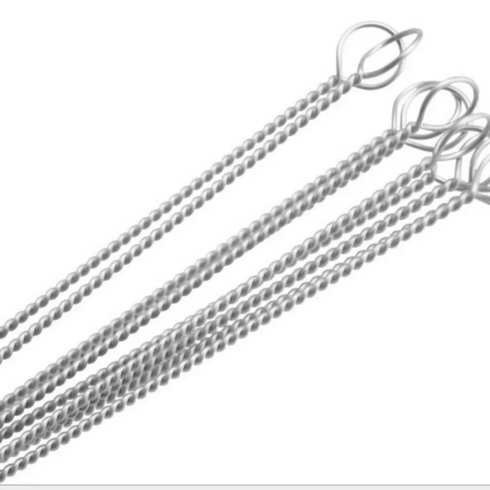 

10Pcs/Set Stainless Steel Straw Brush Nylon Straw Cleaning Brush Fish Tank Pipe Brush Bottle Suction Tube Glass Tube Brush