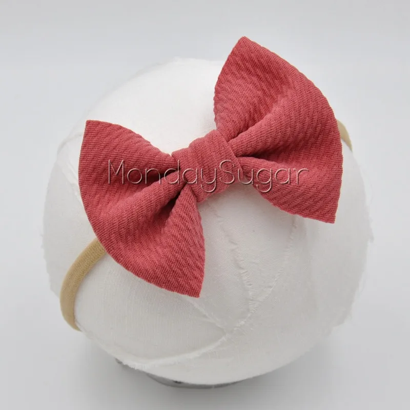 140pcs/lot Waffle Hair Bow Headband Handmade Fabric Soft Nylon Band Infant Accessory | Детская одежда и обувь