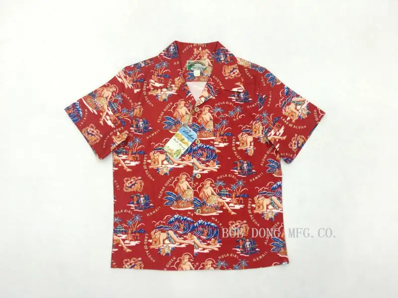 Dong Aloha Боб рубашки гавайский танец хула девушка Для мужчин пляжные рубашка летние
