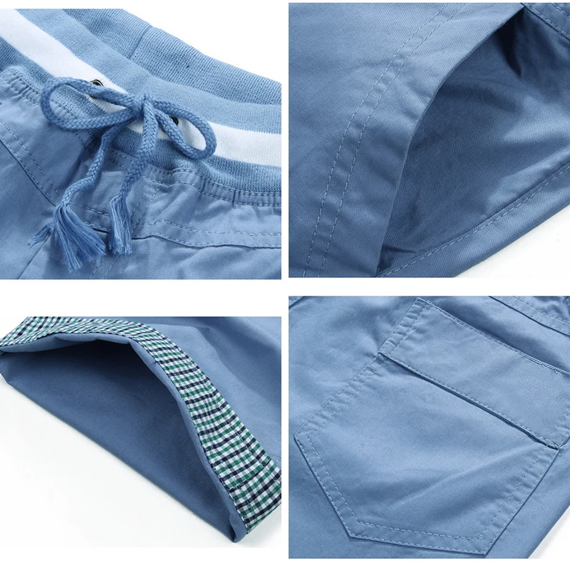 

2021 Summer New Casual Shorts Fashion Bermudas Men Shorts New Drawstring Shorts Cotton Big Size Overalls Men with Pocket M-4XL