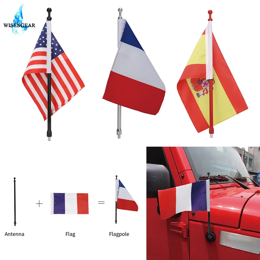 Алюминиевая антенна мачта 14 &quot8 мм + флаг 6x9 баннер AM FM Усилитель радиосигнала для