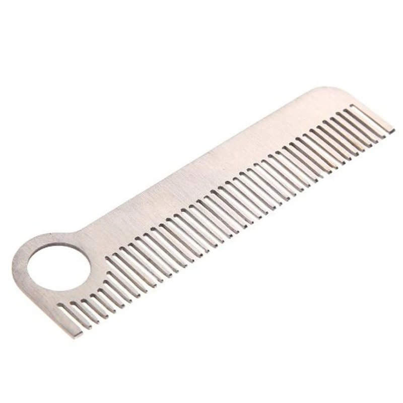 Stainless steel comb A116 Открытый EDC тактическая расческа для волос ручной работы кожаный чехол из нержавеющей стали и гребень TC4 опционально - Цвет: Stainless steel comb