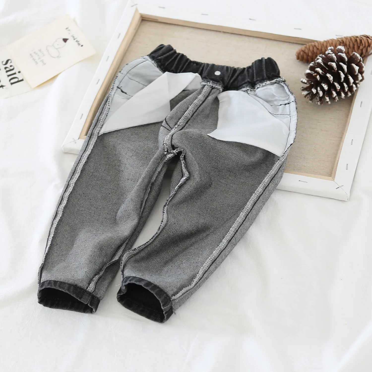 Джинсы WLG детские джинсы синие черные модные брюки весна осень универсальные