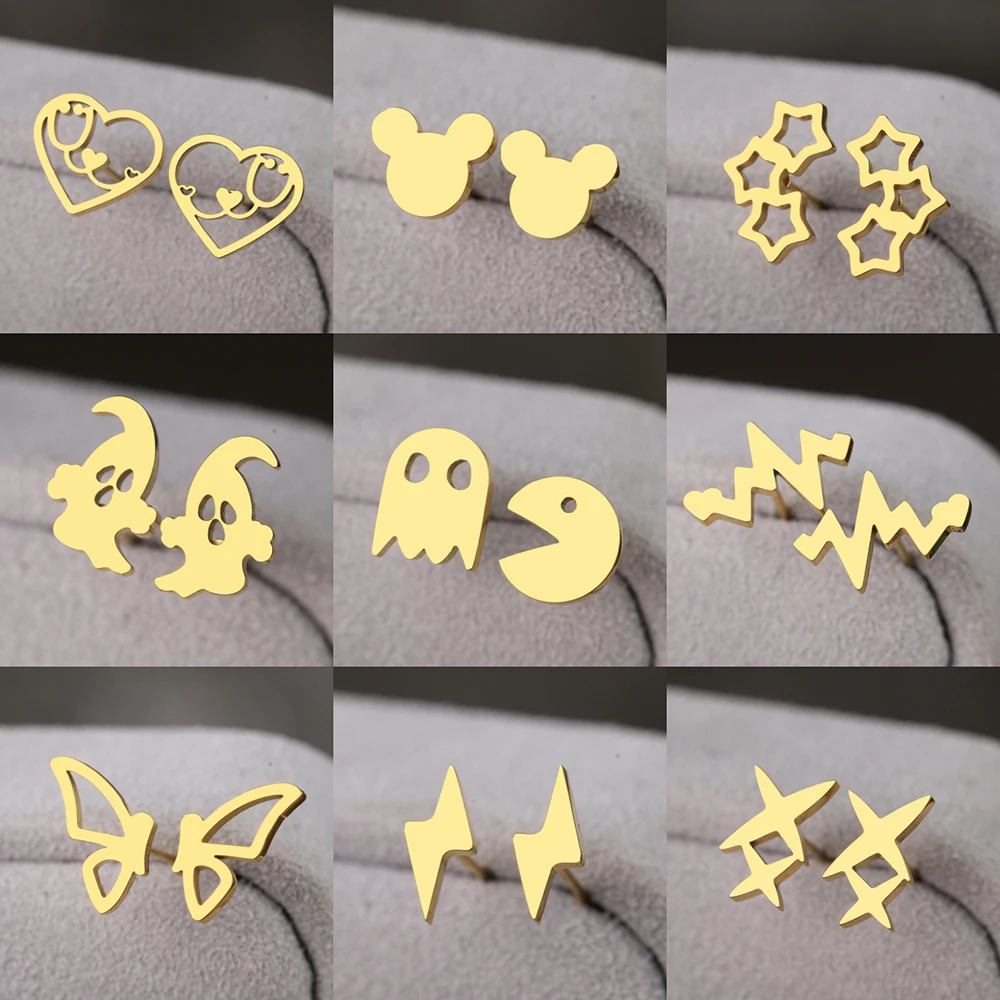 Серьги из нержавеющей стали 2022 трендовые серьги-гвоздики в стиле панк с