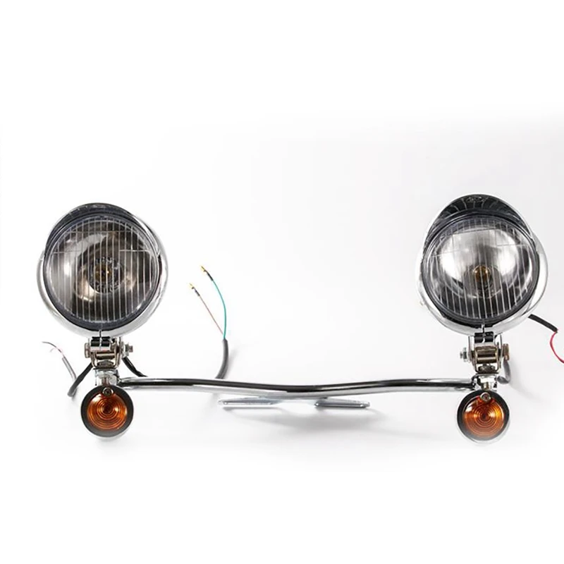 

Motorcycle Passing Lights Driving Spotlight Turn Signals Fog Light with Mounting Brackets for Glide Road