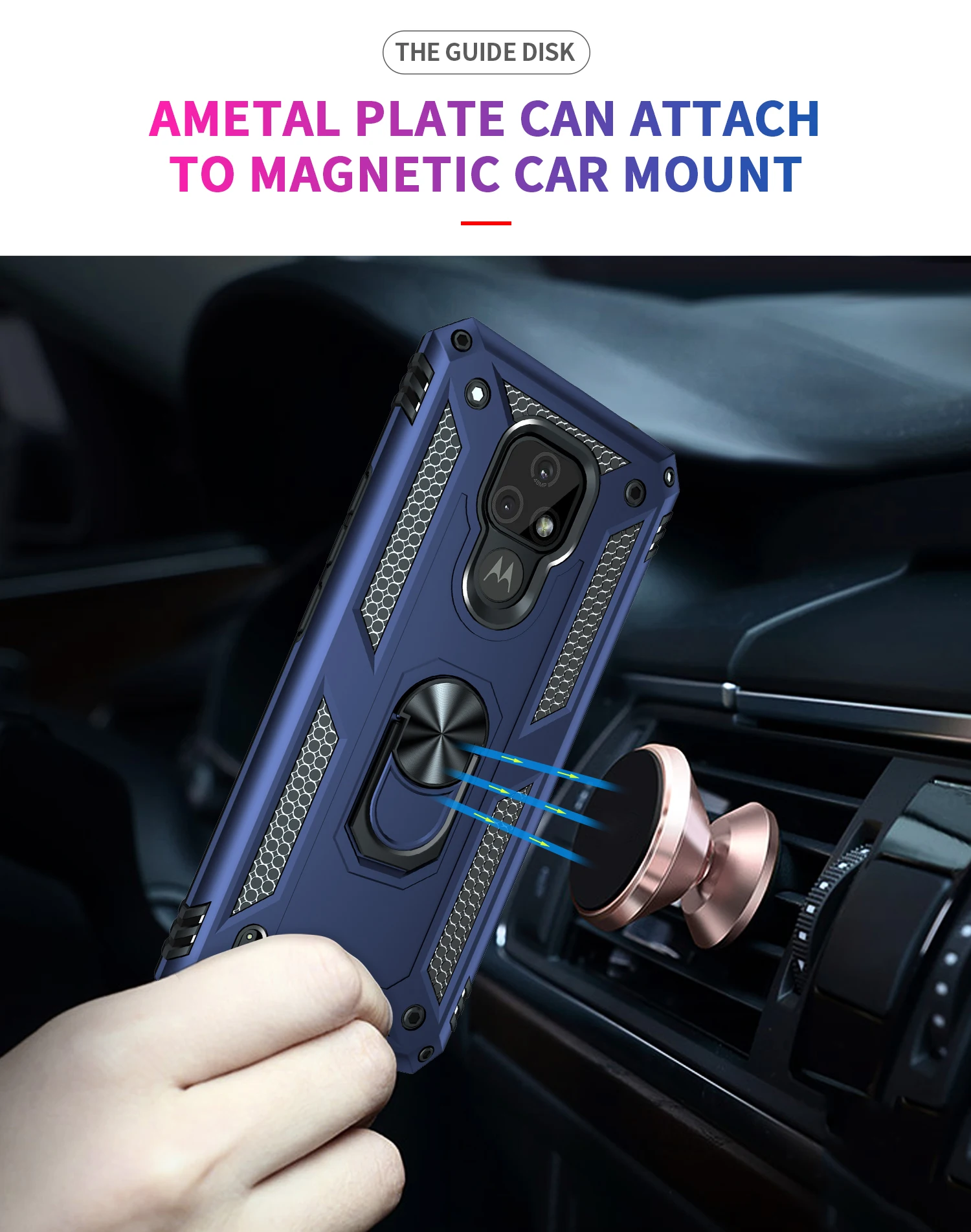 armor back cover for moto e7 power ring kickstand magnetic holder shockproof phone case coque free global shipping