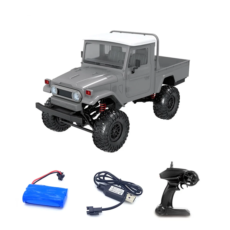 WPL RC автомобиль MN-45 комплект RTR 1/12 Масштаб 2,4 г 4WD несколько цветов Rc автомобиль светодиодный свет гусеничный Альпинизм внедорожный грузовик FJ45 для мальчиков детей - Цвет: MN45-1B-RTR-Gray