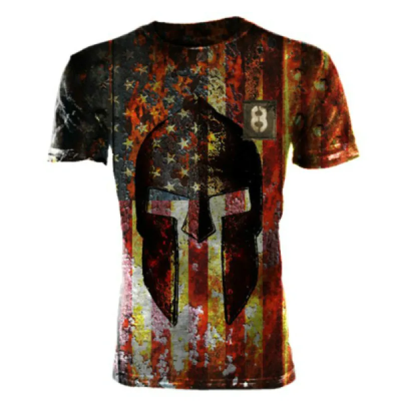 Футболка в ретро-стиле спартанская дышащая стрейчевая тканевая футболка 3D для