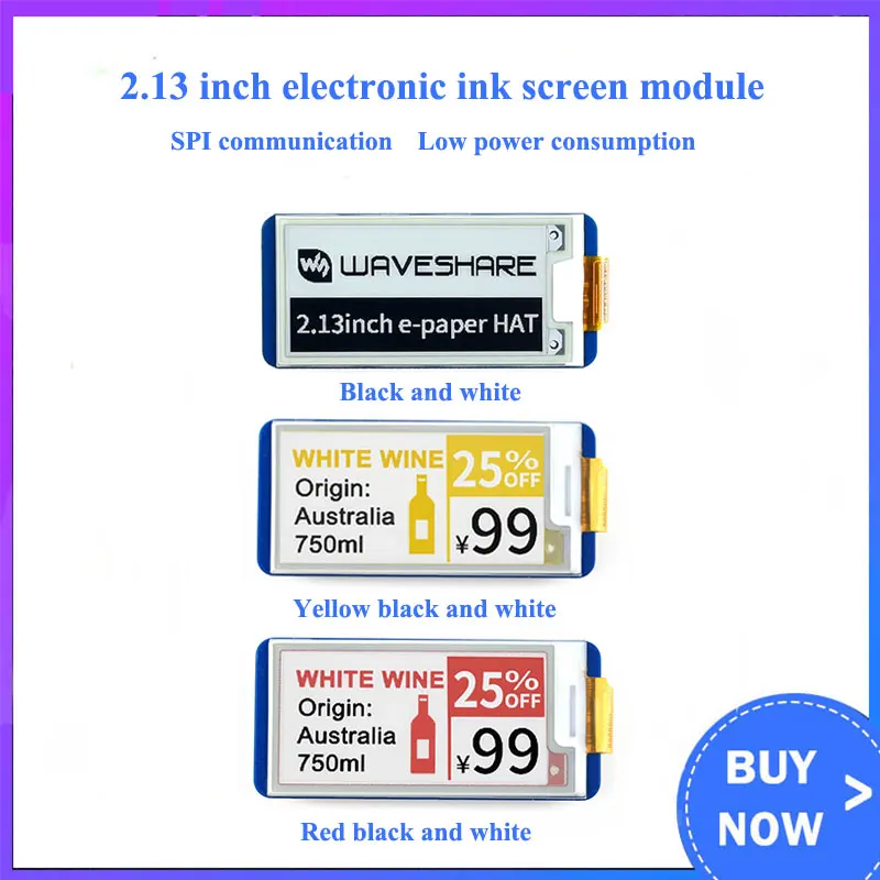 2 13 дюймовый экран E Ink для Raspberry Pi 4B/3B +/3B/Zero Jetson Nano Arduino STM32 Прямая