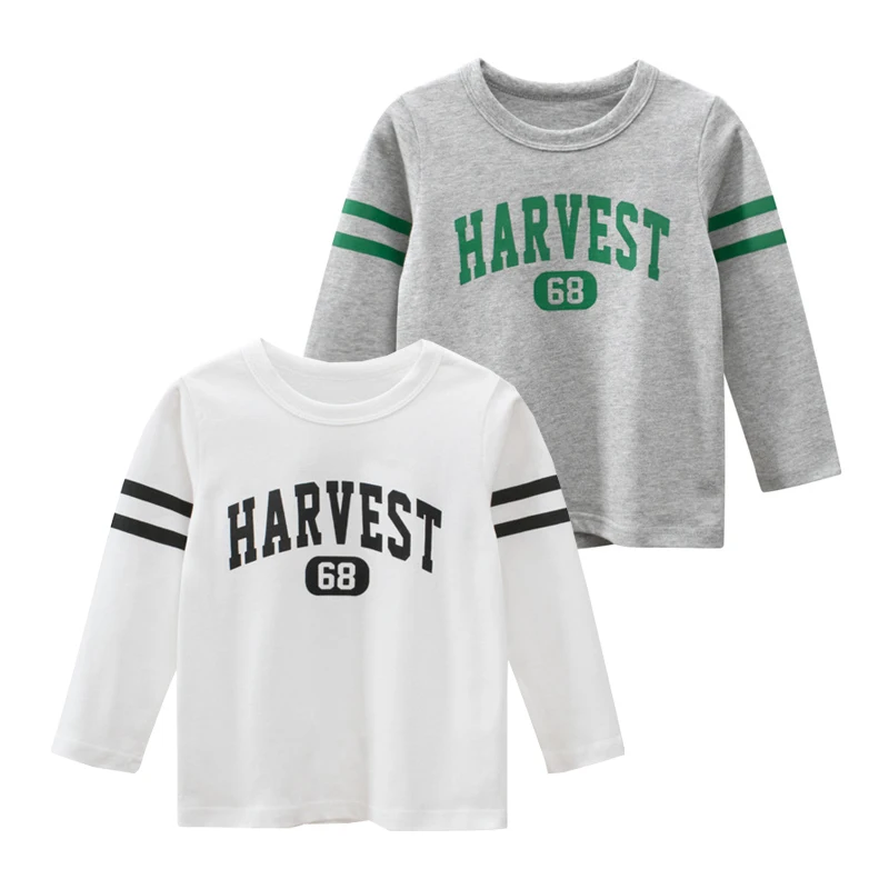 

Letters Tshirt For Boys Long Sleeve Fall Spring Tops Toddler Tees Kids Shirt Jersey Children's Clothes