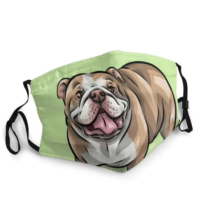 

English Bulldog Face Mask Men Anti Dust Cute Dog Art Mask Protection Cover Respirator Washable Mouth Muffle