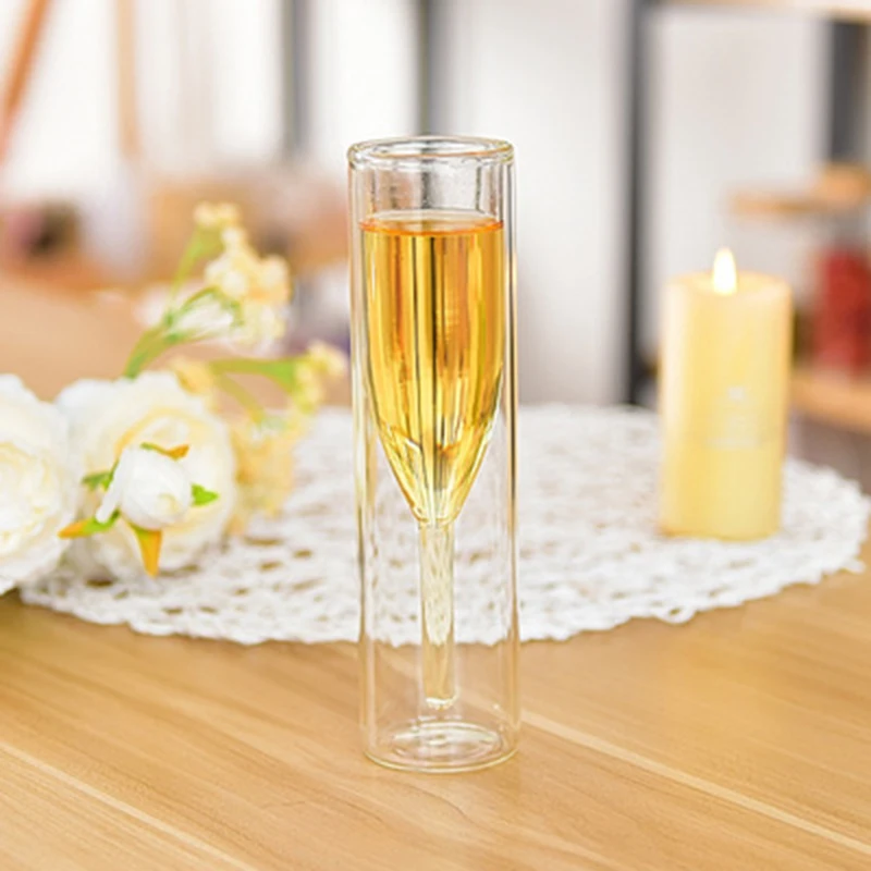 

Champagne Glass Double Wall Glasses Flutes Goblet Bubble Wine Tulip Cocktail Wedding Party Cup Toast Bodum Thule Xicaras Copo