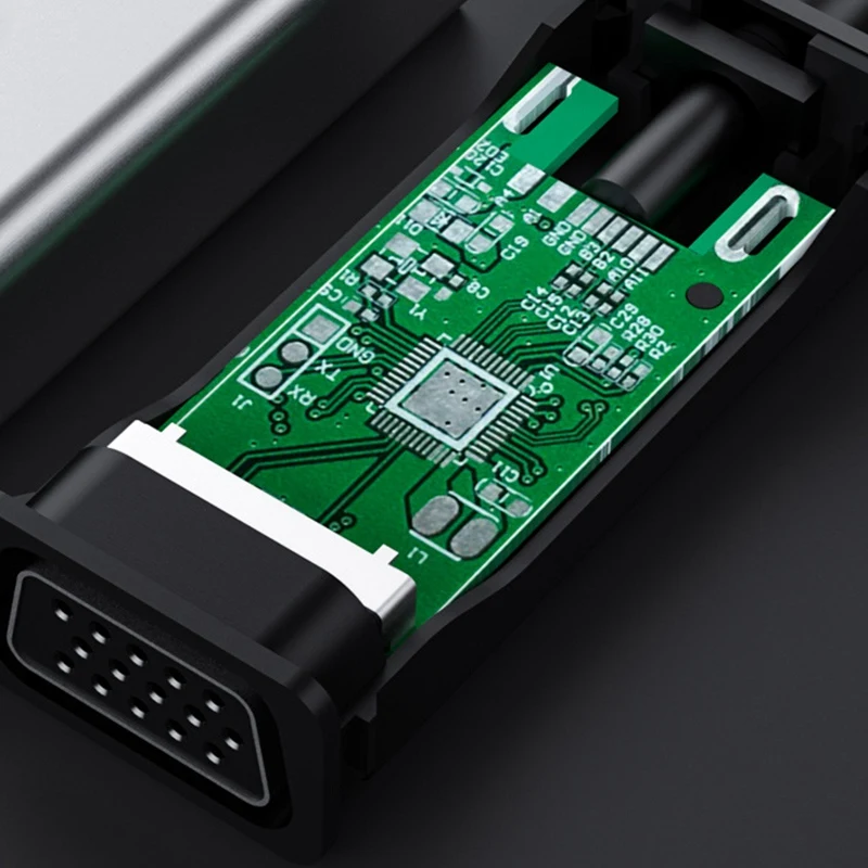 Type-C to VGA Adapter Aluminum 1080P HD USB C Converter Cable for Office PC Netbook Pro | Audio &amp Video Cables