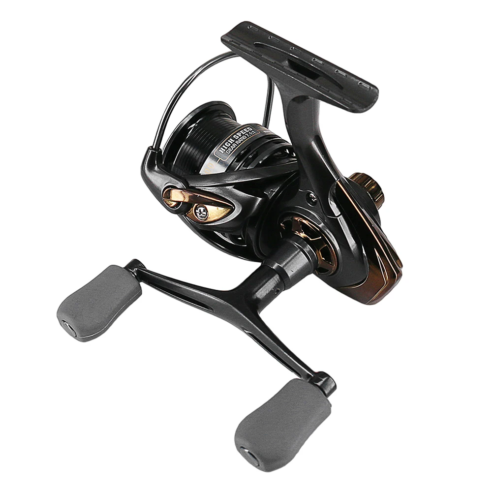 

Spinning Reels Double Handle 7.1:1 Gear Ratio 5+1BB Shallow Metal Spool HS2000 3000 5000 Lure Squid Fishing Reel
