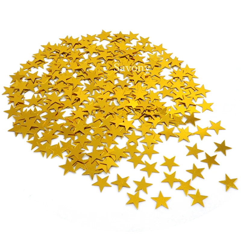 1000 шт. 10 мм золотые серебряные звезды блестки звезда металлик многоцветная с