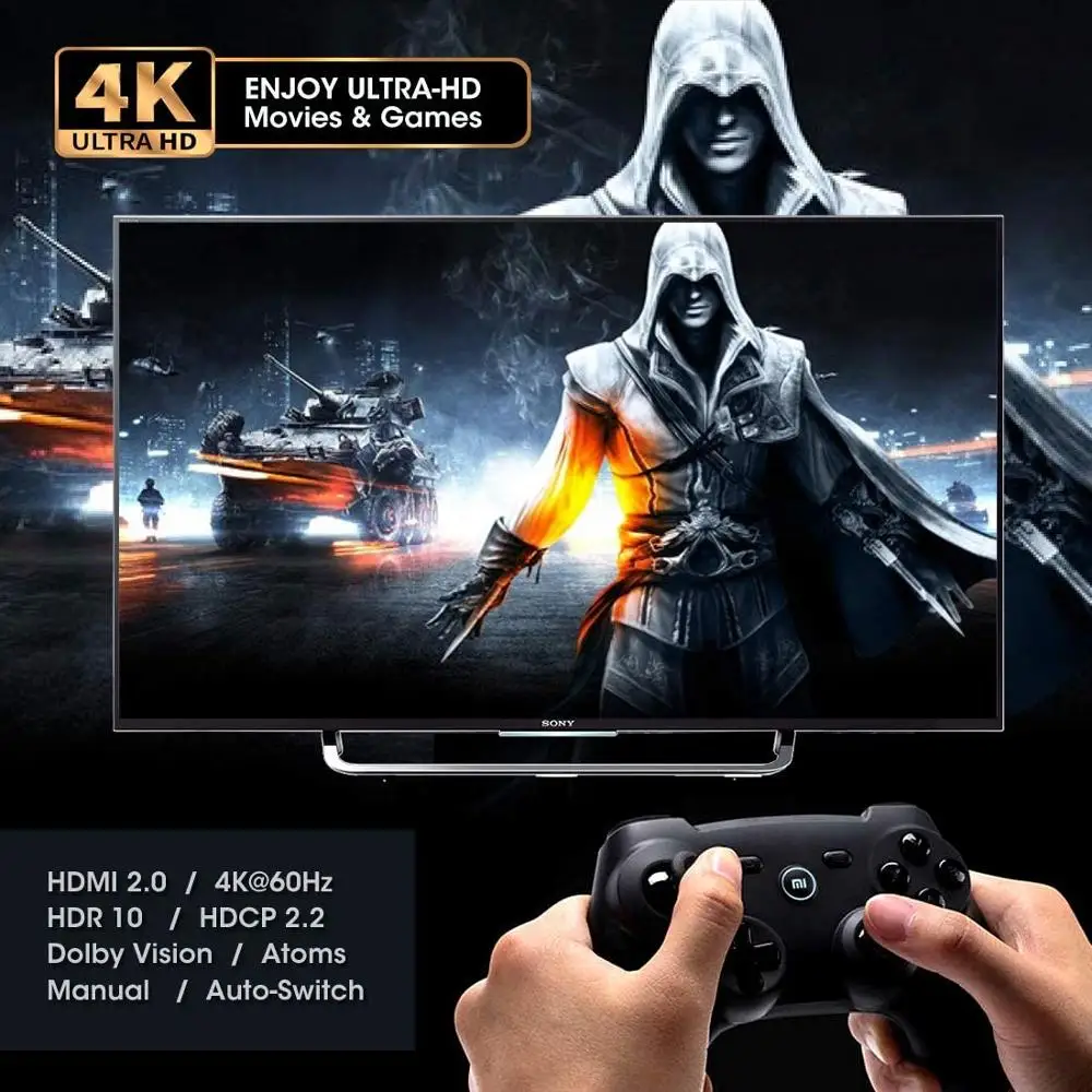 HDMI переключатель 4K 3 порта разветвитель Full HD 1080P 3D совместимый с Xbox 360 One PS4 PS3 ИК