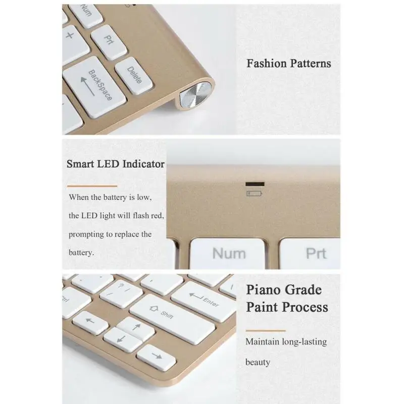 

Mini Multimedia Full-size Keyboard Mouse Combo Set 2.4G Wireless Silent Keyboard And Mouse For Mac Notebook Laptop Desktop PC