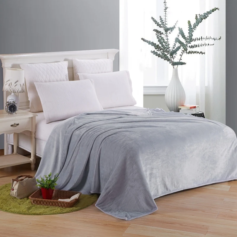 Мягкое зимнее одеяло из кораллового флиса покрывало для кровати дивана теплое