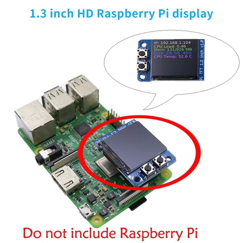 

for Raspberry Pi Mini Pi TFT LCD Display 1.3 Inch 240X240 IPS for Raspberry Display