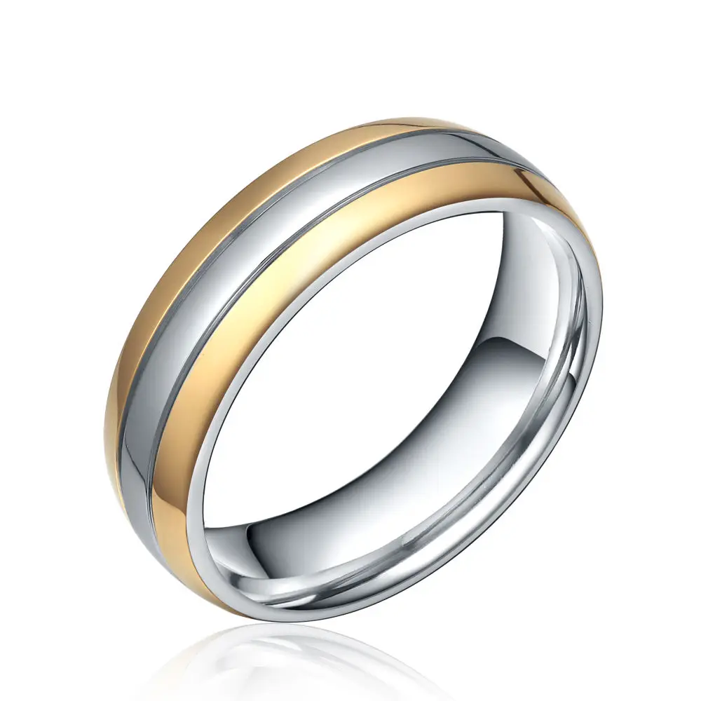 TIGRADE 6mm/8mm Men Women Wedding Rings Simple Engagement Band Eternity Gold Silver Color Titanium Ring anel masculino Sale | Украшения и