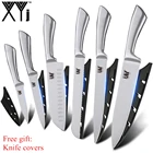 Набор кухонных ножей из нержавеющей стали XYj, комплект из 6 предметов, острое лезвие, нескользящее лезвие, шеф-повар, ножи для нарезки хлеба, сантоку, для очистки овощей