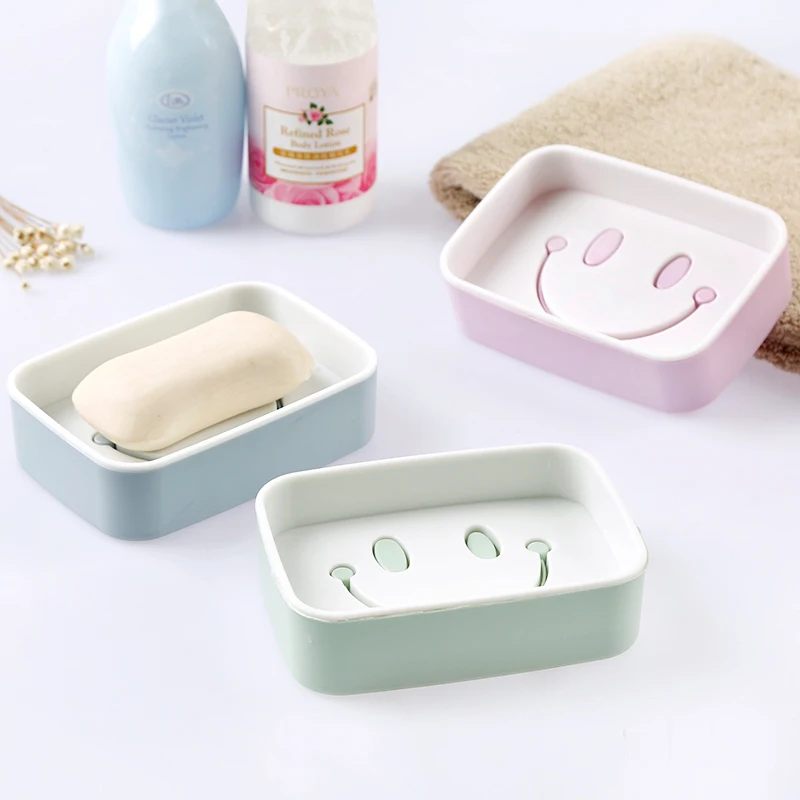 

Plastic Soap Dish Bathroom Accessories Drain Soap Box Shower Soap Holder Draining Kitchen Sink Sponge Holder