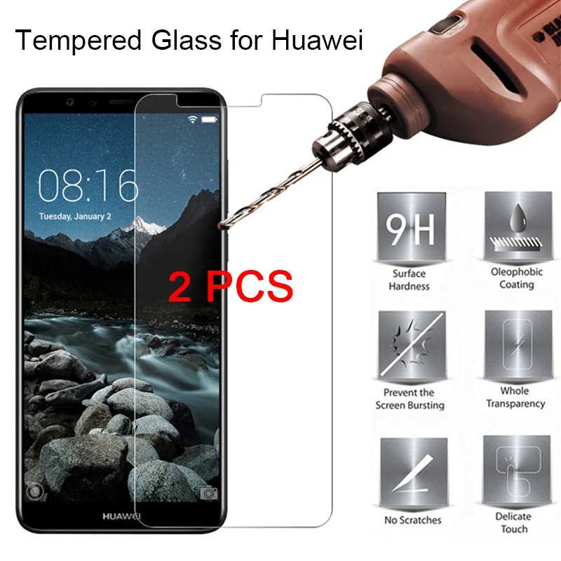 2 шт. Защитное стекло для Huawei Y6 Pro 2019 Y5 жесткое прозрачное Защитная пленка Y9 Y7 Prime HD |
