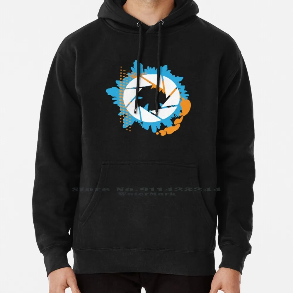 

Portal-Abstract Aperture Logo Hoodie Sweater 6xl Cotton Aperture Science Gaming Video Game Portal 2 Valve Nerdy Geeky Dork