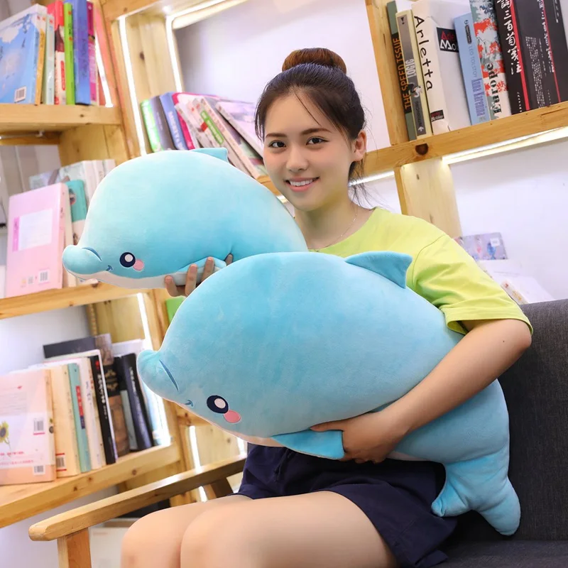 

New 2019 40cm/70cm Cute Lovers Marine Life Plush Toys Animals Doll Pillow Baby Appease Sleeping Cotton Girl Toy AP