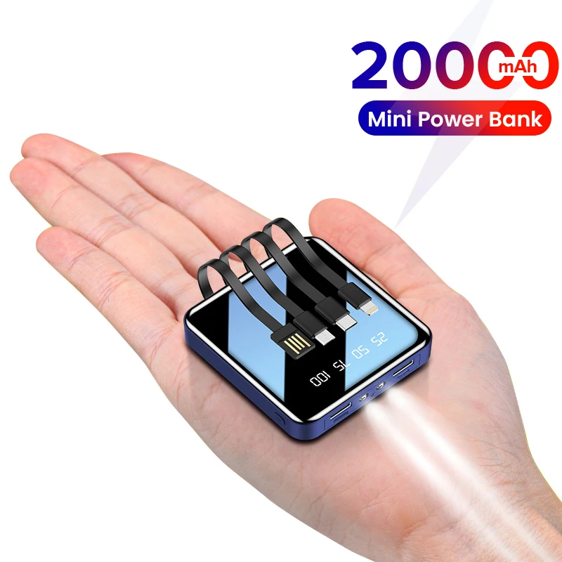 

4in1 20000mAh Mini Power Bank For Phone Portable Charger LED 10000mAh Poverbank Hot Selling