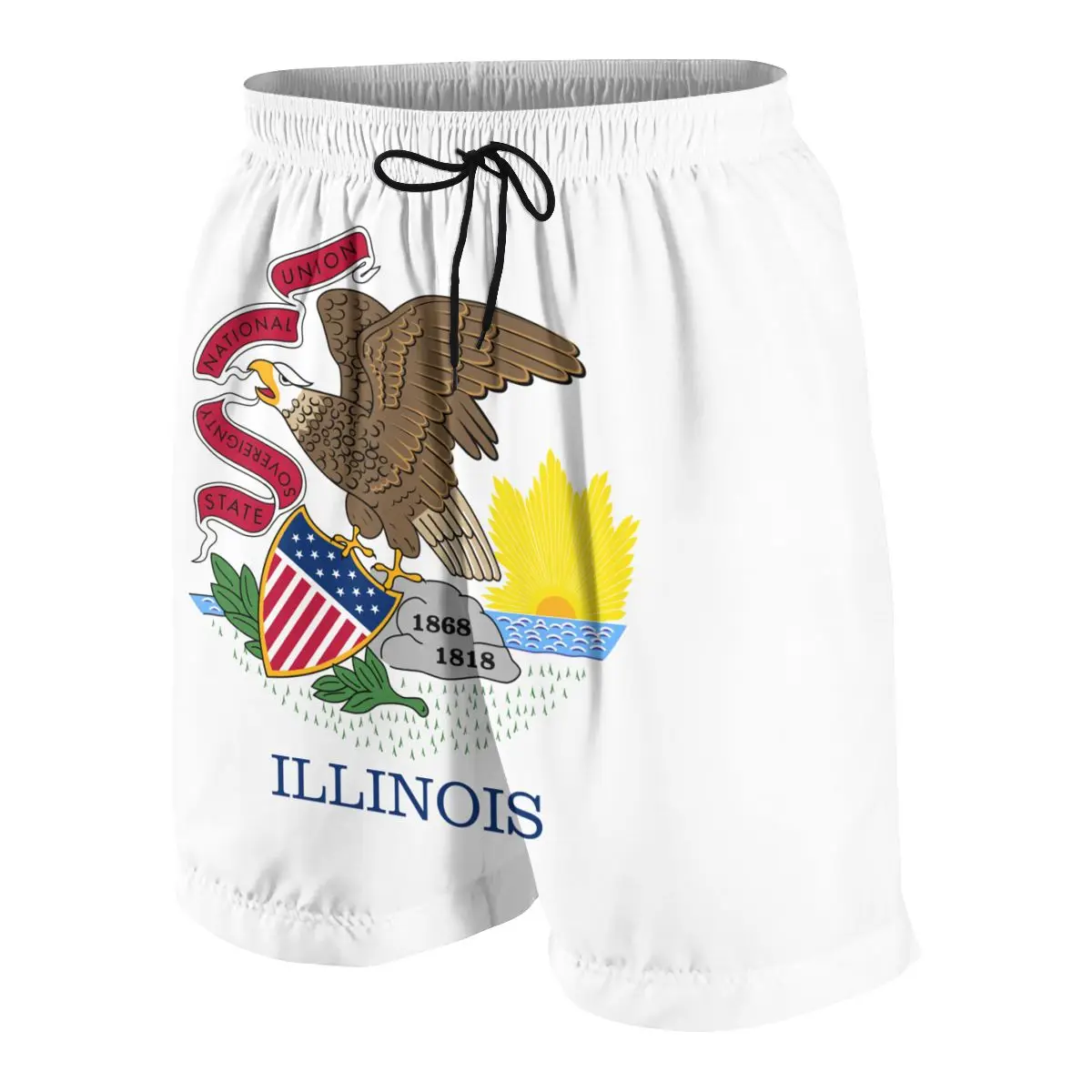 

Illinois Flag Sports Shorts Teen Summer Skinny Casual Beach Short Pants Jogger Fitness Sweatpants