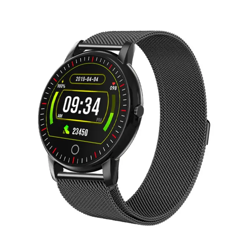 Round Screen Full Touch Wristband Fitness Tracker Blood Pressure Monitoring Smart Watchs New | Электроника