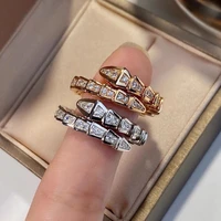 original brand new 11 snake bone diamond ring adjustable women luxury shining bv jewelry popular fashion party christmas gift