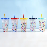 60hot5pcs water cup random color eco friendly plastic camping sports straw bottle for office