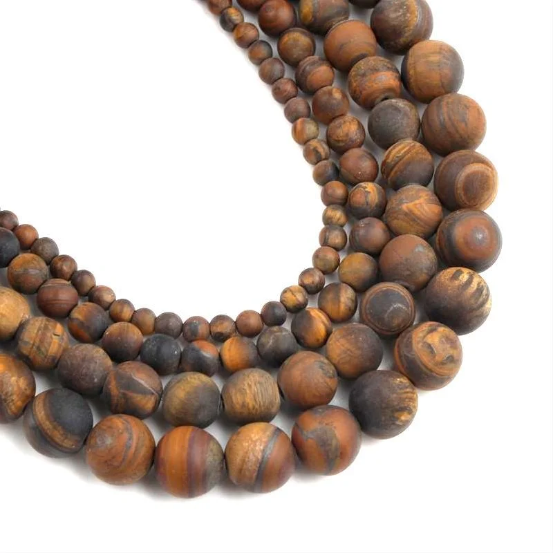 Круглые бусины из матового желтого тигрового глаза 4 10 мм для изготовления