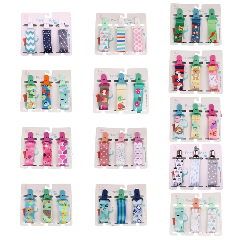 

3Pcs/Set Newborn Baby Pacifier Clip Chain Dummy Nipple Leash Strap Soother Teether Holder Belt Infant Supplies