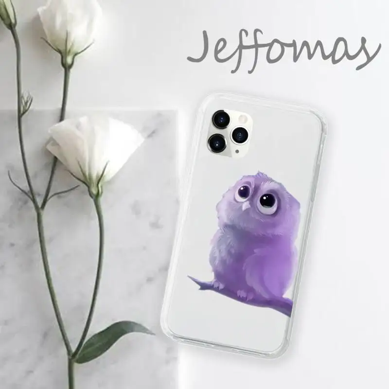 

Cute animal Owl Phone Case Transparent for iPhone 11 12 mini pro XS MAX 8 7 6 6S Plus X 5S SE 2020 XR