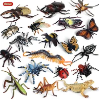 oenux insect animals model butterfly lizard cricket spider bee action figures mantis figurine miniature educational kids toys