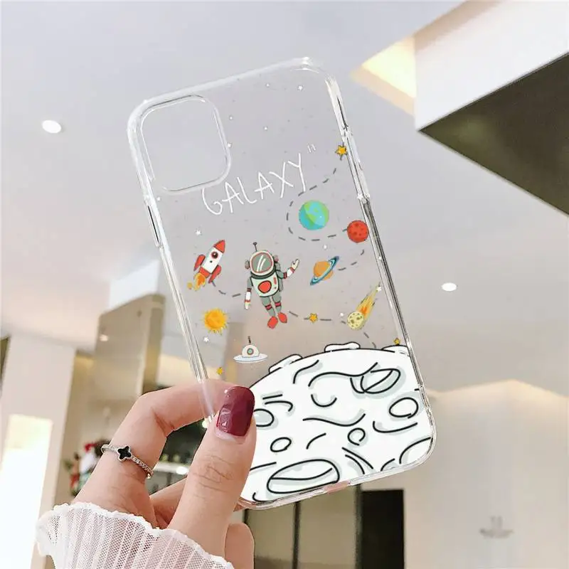 

Star Astronaut Phone Case Clear Transparent for iPhone 11 12 mini pro XS MAX 8 7 6 6S Plus X 5S SE XR 2020